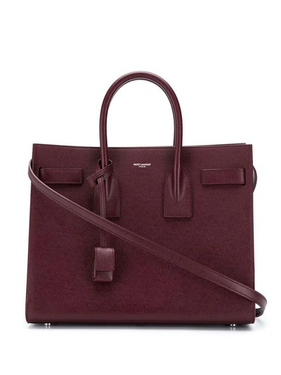 Shop Saint Laurent Sac De Jour Tote Bag In Red