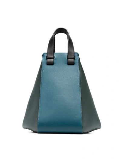 Shop Loewe Blue And Green Hammock Medium Leather Shoulder Bag