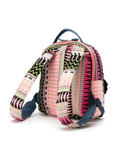 Shop Isla Embroidered Tweed Backpack - Pink