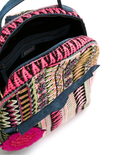 Shop Isla Embroidered Tweed Backpack - Pink