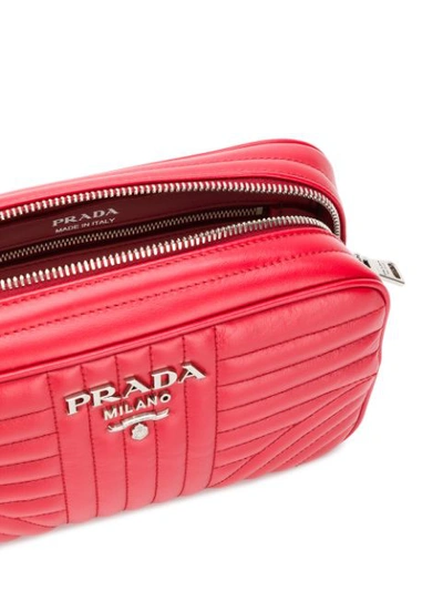 Shop Prada Diagramme Bag In Red