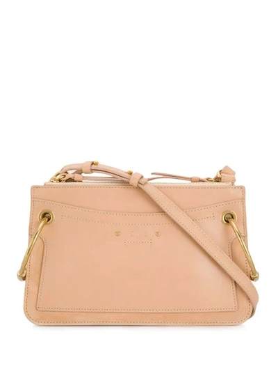 Shop Chloé Small Roy Shoulder Bag In Neutrals