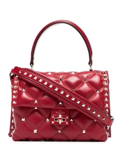 Shop Valentino Candystud Tote Bag In Red