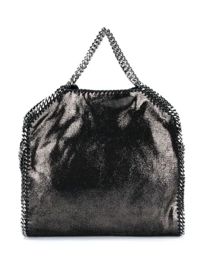 Shop Stella Mccartney Metallic Falabella Tote In Black