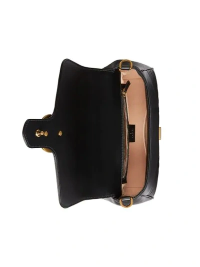 Shop Gucci Mini Gg Marmont Top-handle Bag In Black