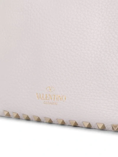 Shop Valentino Rockstud Hobo Bag In White