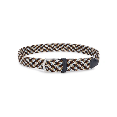 Anderson's Multi-woven Elasticated Belt In Brown