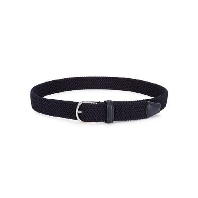 Shop Anderson's Army Green Woven Canvas Belt In Navy