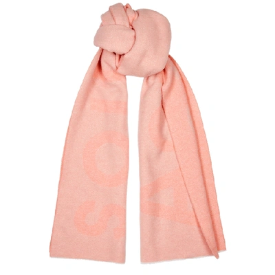 Shop Acne Studios Toronto Logo-intarsia Wool-blend Scarf In Pink