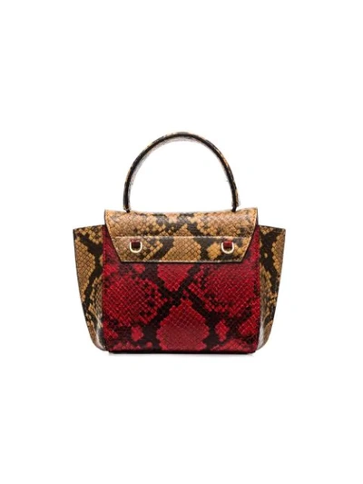 Shop Atp Atelier Red Montalcino Snake Embossed Leather Cross Body Bag