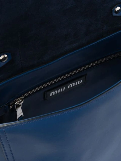 Shop Miu Miu Grace Lux Shoulder Bag In Blue