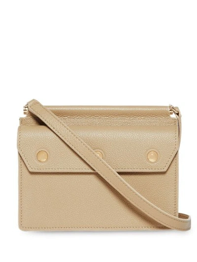 Shop Burberry Mini Title Crossbody Bag In Neutrals