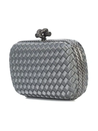 Shop Bottega Veneta Light Grey Intrecciato Impero Chain Knot