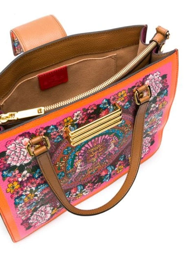 Shop Etro Floral Print Tote Bag - Yellow