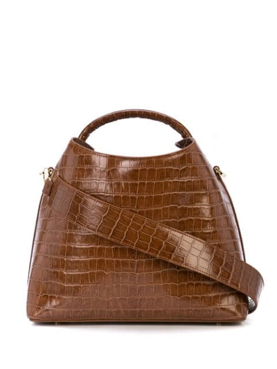 Shop Elleme Structured Satchel Bag In Brown
