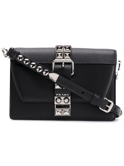Shop Prada Small Elektra Crossbody Bag In Black