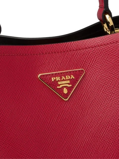 Shop Prada Logo-plaque Tote In Red