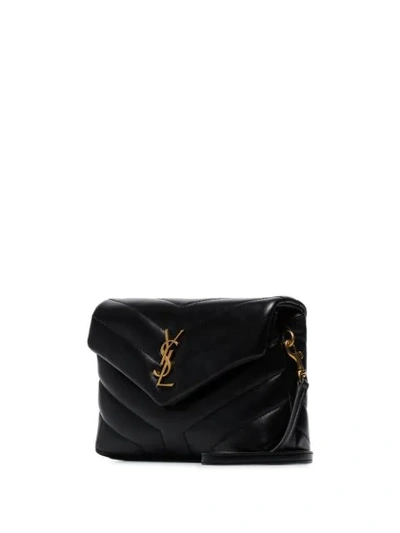 Shop Saint Laurent Monogran Quilted Crossbody Bag - Black