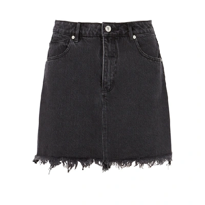 Shop Abrand A High Black Denim Mini Skirt