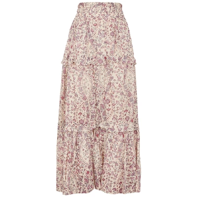 Shop Isabel Marant Étoile Lineka Printed Cotton Maxi Skirt In Ecru