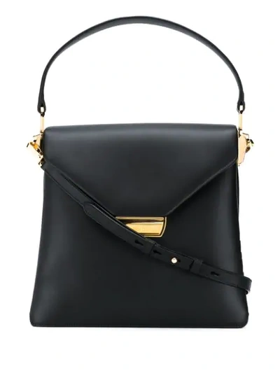 Shop Prada Top Handle Shoulder Bag In Black