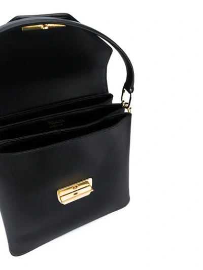 Shop Prada Top Handle Shoulder Bag In Black