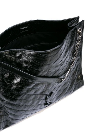 Shop Saint Laurent Niki Crinkled Effect Tote Bag In Black