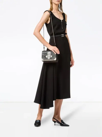 Shop Prada Cahier Diagramme Shoulder Bag In Black