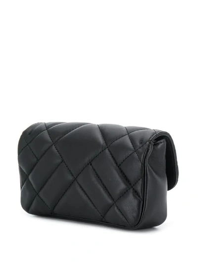 Shop Versace Quilted Medusa Crossbody Bag In Black