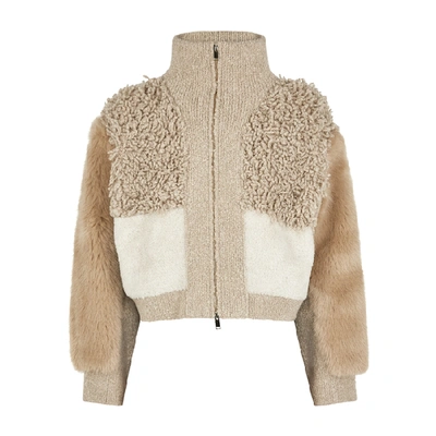 Shop Stella Mccartney Panelled Faux Fur And Wool-blend Jacket