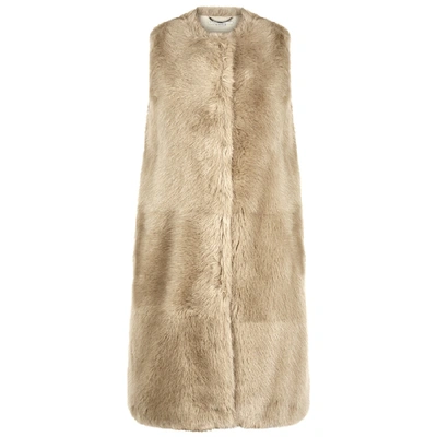 Shop Stella Mccartney Sand Faux Fur Gilet