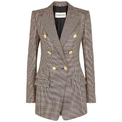 Shop Alexandre Vauthier Checked Double-breasted Wool Jacket