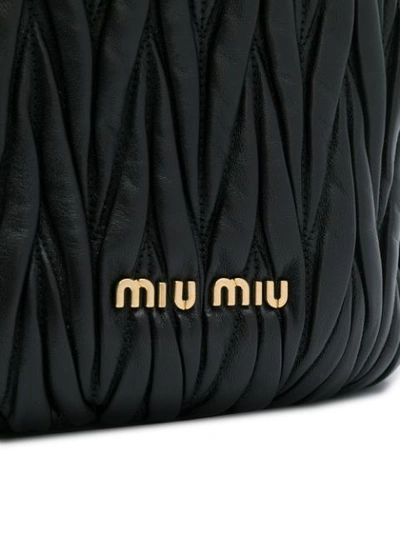 Shop Miu Miu Matelassé Bucket Bag - Black