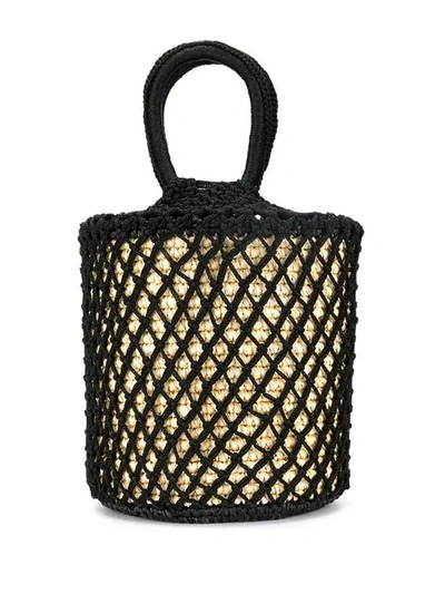 Shop Sensi Studio Layered Net Bucket Bag In Black