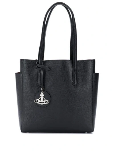 Shop Vivienne Westwood Anglomania Logo Charm Tote In Black