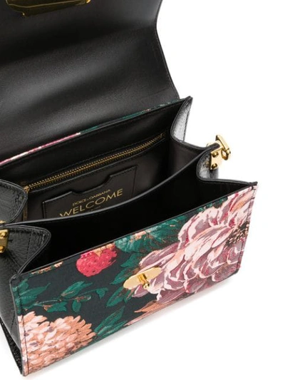Shop Dolce & Gabbana Welcome Hangbag In A Mix Of Materials - Black