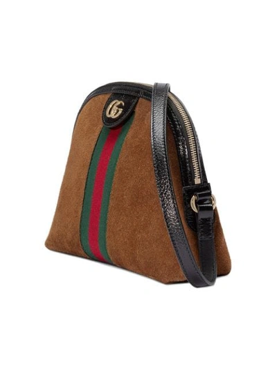 Shop Gucci Kleine 'ophidia' Schultertasche In Brown