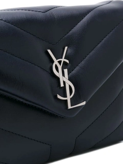 Shop Saint Laurent Loulou Quilted Crossbody Bag In Blue