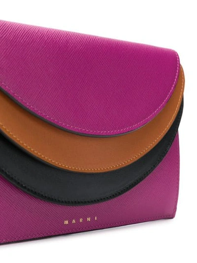 Shop Marni Foldover Crossbody Bag In Pink