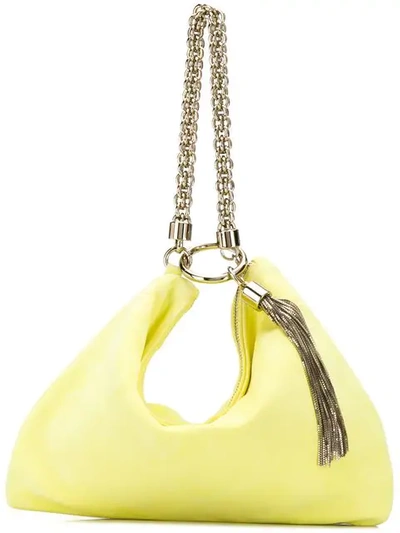 Shop Jimmy Choo Callie Clutch Bag In Yellow