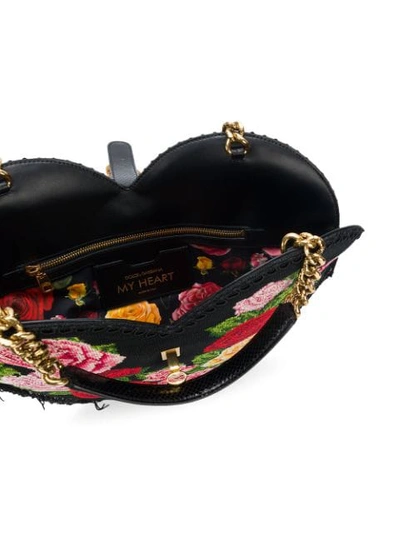 Shop Dolce & Gabbana My Heart Shoulder Bag In Black