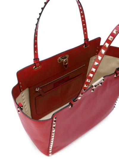 Shop Valentino Rolling Trapeze Tote Bag In Red