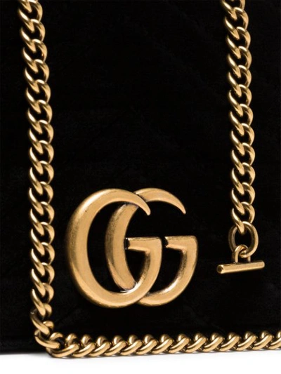 Shop Gucci Chevron Textured Logo Clutch - Black