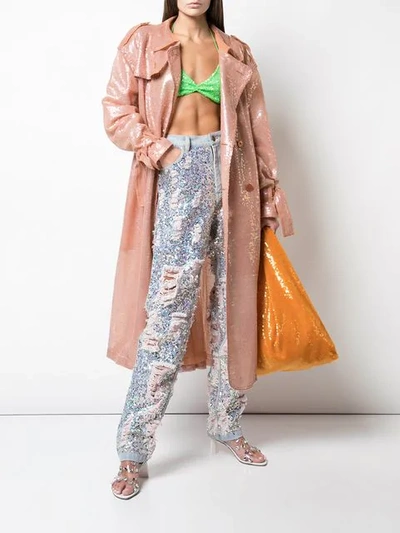 Shop Ashish Sequin Slouchy Tote In Orange