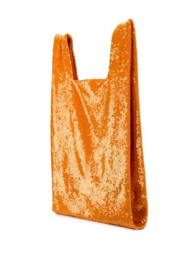 Shop Ashish Sequin Slouchy Tote In Orange