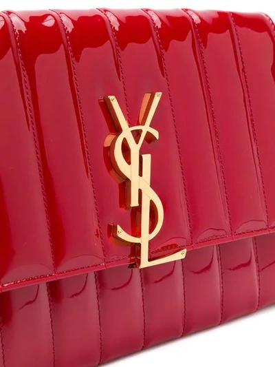 Shop Saint Laurent Vicky Medium Shoulder Bag In Red