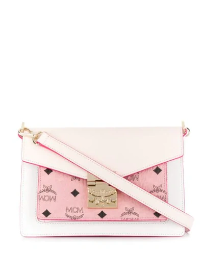 Shop Mcm Foldover Shoulder Bag - Pink