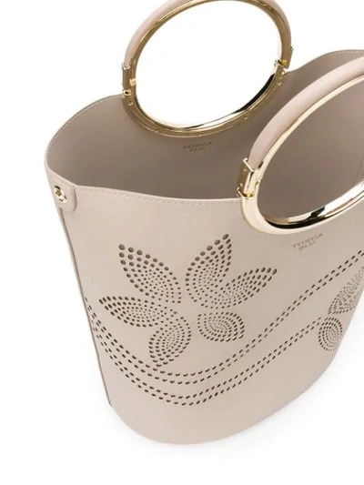 Shop Tosca Blu Perforated Bucket Tote In Neutrals