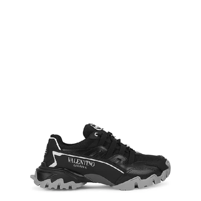 Shop Valentino Climbers Black Mesh Sneakers