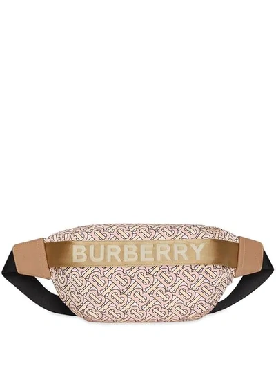 BURBERRY MEDIUM MONOGRAM PRINT BUM BAG - 粉色